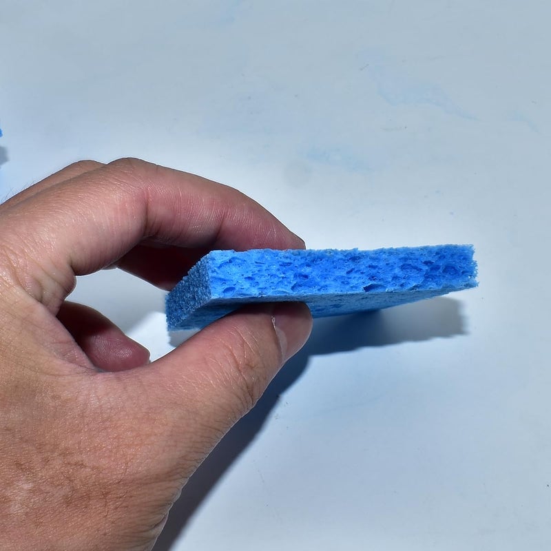 BCQLI 10 Pcs Soldering Iron Special High Temperature Sponge,With Holes 60mm x 60mm x 10mm,Blue - Image 3